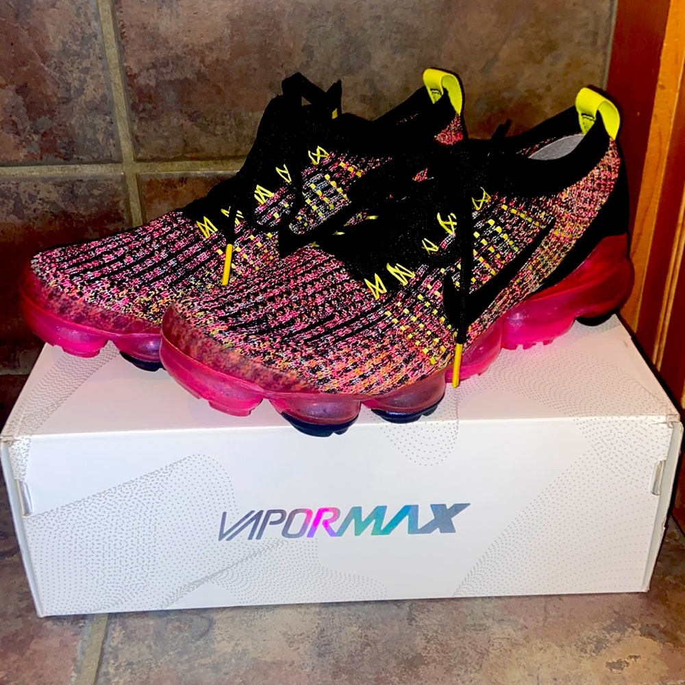 W Air Vapormax Flyknit 3💗🖤💙💛